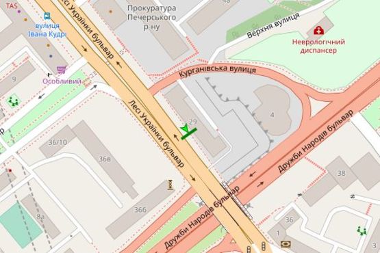 Схема рекламної площини за адресою Лесі Українки бульв., , 29