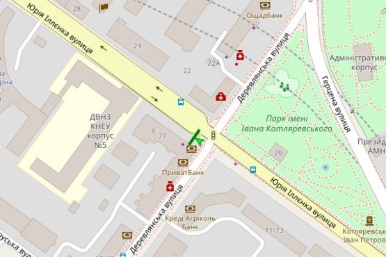 Схема рекламної площини за адресою Мельникова вул., 77