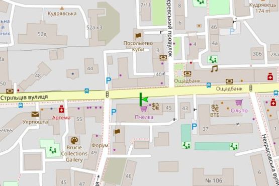 Схема рекламной плоскости по адресу Січових стрільців вул., 49