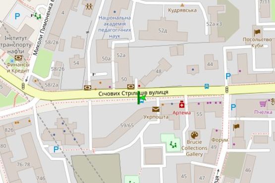 Схема рекламной плоскости по адресу Січових стрільців вул., 59-65