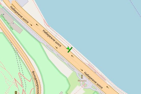 Схема рекламной плоскости по адресу Набережне шосе, №7