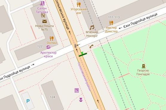 Схема рекламної площини за адресою Велика Васильківська вул., 124 перехр. з вул.Тверська