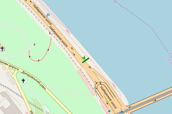 Схема рекламної площини за адресою Набережне шосе,  №1