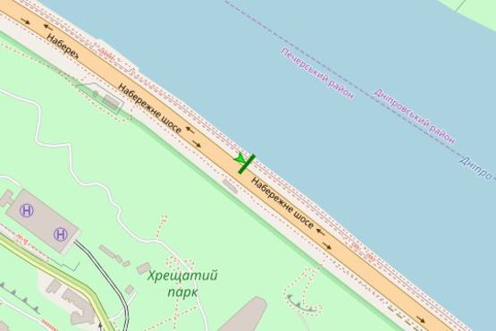 Схема рекламной плоскости по адресу Набережне шосе, №2