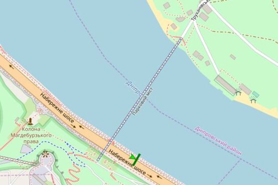 Схема рекламной плоскости по адресу Набережне шосе, №4