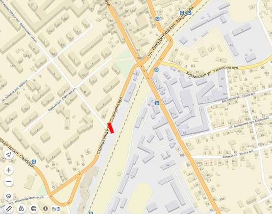 Схема рекламной плоскости по адресу Вул. Станційна - Тихого місце №8