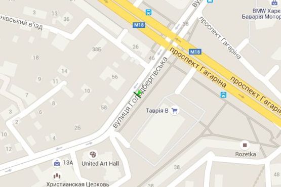 Схема рекламної площини за адресою Молочна вул. (Кірова (Червонозаводський р-н) вул.), 56 (призма)