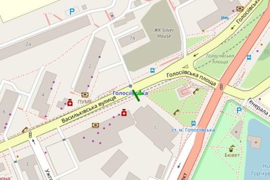 Схема рекламної площини за адресою Васильківська вул., 1