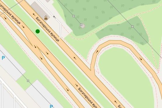 Схема рекламної площини за адресою Богатирська вул., розподільник - Оболонський просп., розподільник (в напр. Бандери просп.)