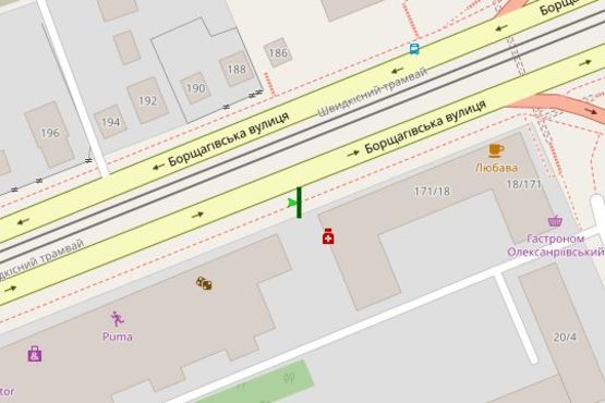 Схема рекламної площини за адресою Борщагівська вул., 171/18: магазин "Спектр"