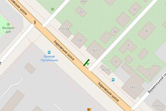 Схема рекламной плоскости по адресу Харківське шосе, 153/2 - Грузинська вул.