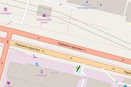 Схема рекламной плоскости по адресу Перемоги просп., 49/2 - Гарматна вул.