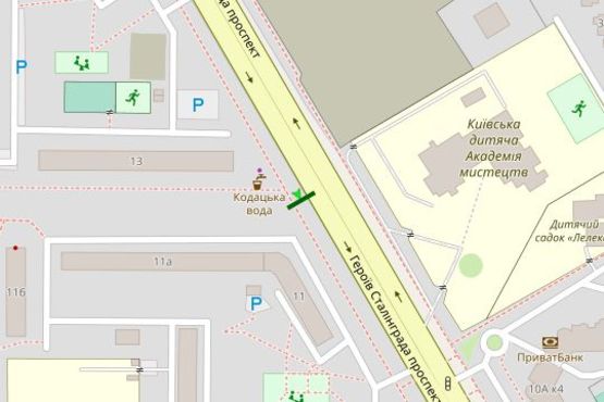 Схема рекламной плоскости по адресу Героїв Сталінграда просп., 11