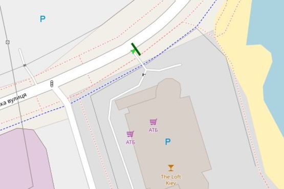 Схема рекламної площини за адресою Здолбунівська вул.,  ТЦ "Ашан" - Драгоманова вул.