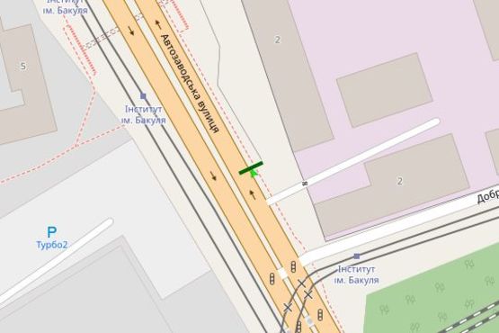 Схема рекламної площини за адресою Автозаводська вул., 2