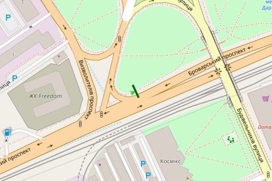 Схема рекламної площини за адресою Броварський просп. - Визволителів просп.