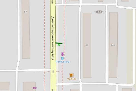Схема рекламной плоскости по адресу Щербаківського Данила вул. (Щербакова вул.), 66