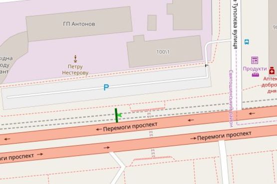 Схема рекламной плоскости по адресу Перемоги просп., 100/1