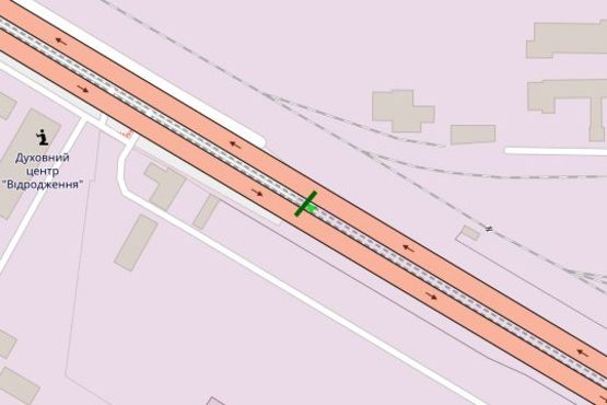 Схема рекламной плоскости по адресу Промислова вул., Південний міст; №2 (в напр. Московської пл.)