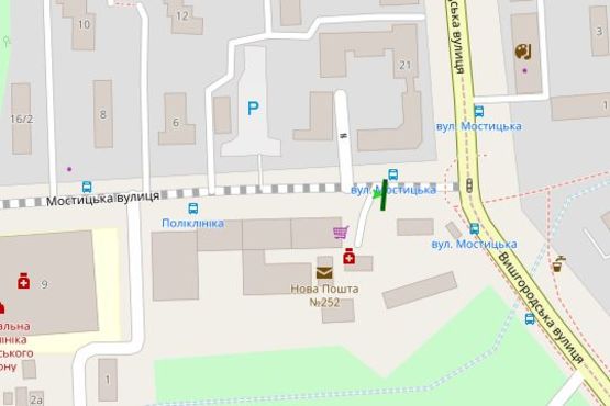 Схема рекламної площини за адресою Мостицька вул. - Вишгородська вул.