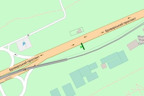 Схема рекламної площини за адресою Броварський просп., 100м до мосту Метро  (в напрямку Броварів)