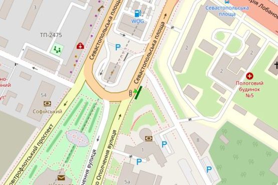 Схема рекламної площини за адресою Народного ополчення вул. - Зеленогірська вул.