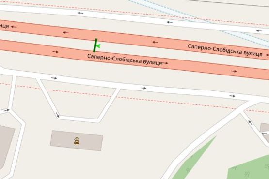 Схема рекламной плоскости по адресу Саперно-Слобідська вул., напроти заправки "WOG" розподілювачі №2 (в напрямку Науки просп.)