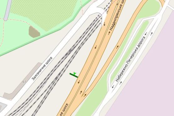 Схема рекламної площини за адресою Наддніпрянське шосе, "Видубичі" (в напрямку Конча-Заспи)