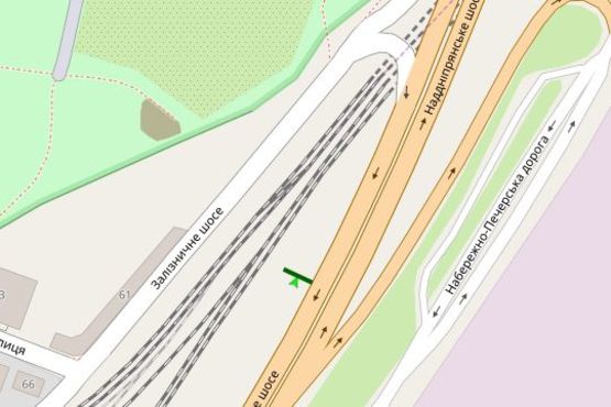 Схема рекламной плоскости по адресу Наддніпрянське шосе, "Видубичі" (в напрямку мосту Патона)