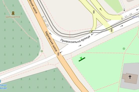 Схема рекламной плоскости по адресу Харківське шосе - Привокзальна вул.