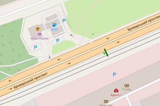 Схема рекламної площини за адресою Броварський просп., 11