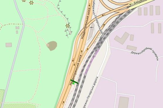 Схема рекламной плоскости по адресу Наддніпрянське шосе, зупинка  "Видубецьке озеро" (в напрямку мосту Патона)