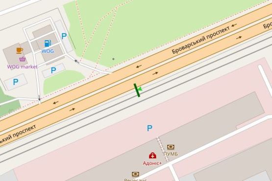 Схема рекламної площини за адресою Броварський просп., 11