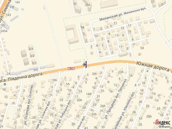 Схема рекламной плоскости по адресу Одесса - Южный 14+600 Б