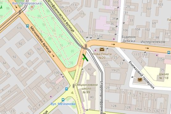 Схема рекламной плоскости по адресу Богдана Хмельницького вул. - Старопортофранківська вул.