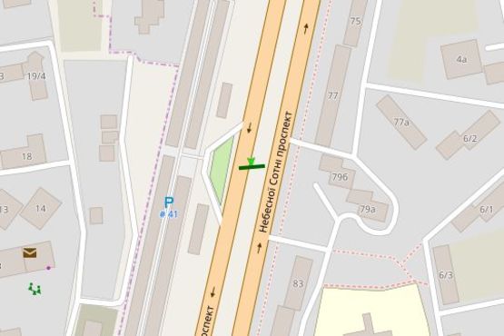 Схема рекламної площини за адресою Небесної Сотні просп. (Маршала Жукова просп.), 77/1