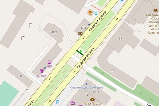 Схема рекламної площини за адресою Свободи вул., 55