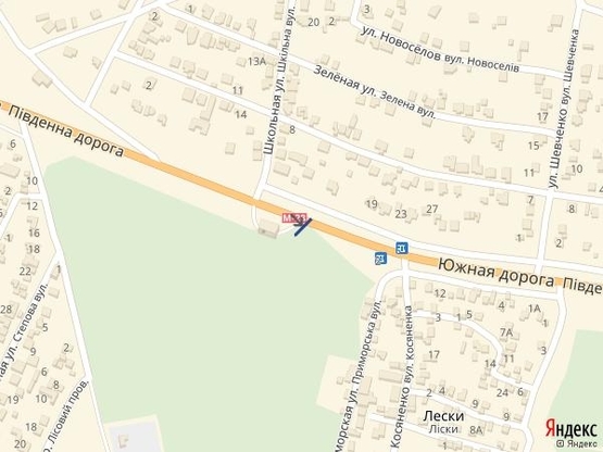 Схема рекламной плоскости по адресу Одесса - Южный 15+700 А