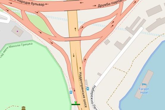 Схема рекламної площини за адресою Наддніпрянське шосе, м.Патона