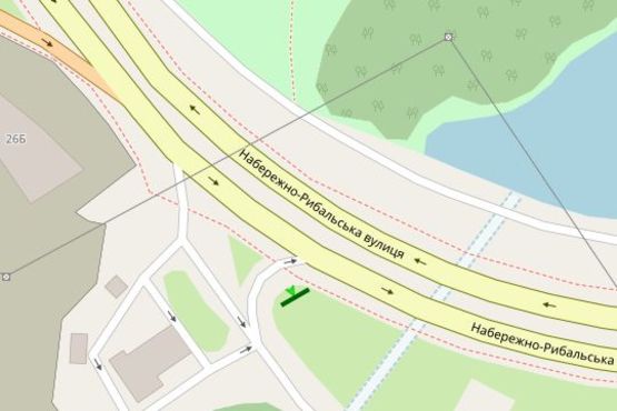 Схема рекламной плоскости по адресу Набережно-Рибальська вул., 26В