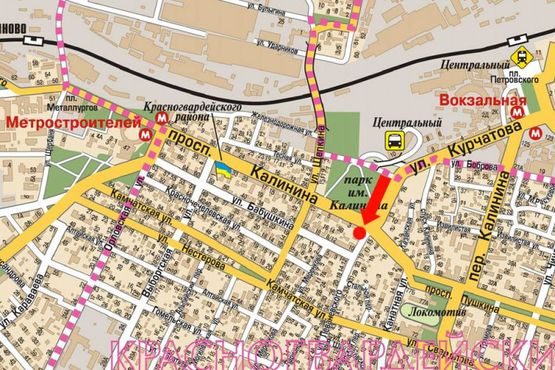 Схема рекламної площини за адресою Нигояна пр. (бывш. Калинина пр.) / Леваневского ул.