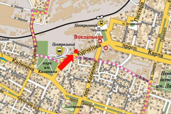 Схема рекламної площини за адресою Курчатова ул., 8, возле автовокзала