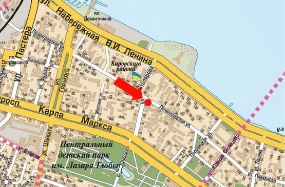 Схема рекламної площини за адресою Ярослава Мудрого ул. (бывш. Ленинградская ул.) /Столярова ул.