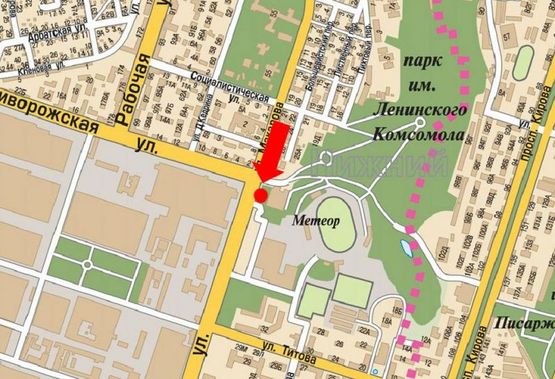 Схема рекламной плоскости по адресу Макарова ул. / Криворожская ул., стадион "Метеор"