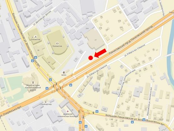 Схема рекламної площини за адресою Новый мост / Панасовский проезд, в сторону Южного вокзала