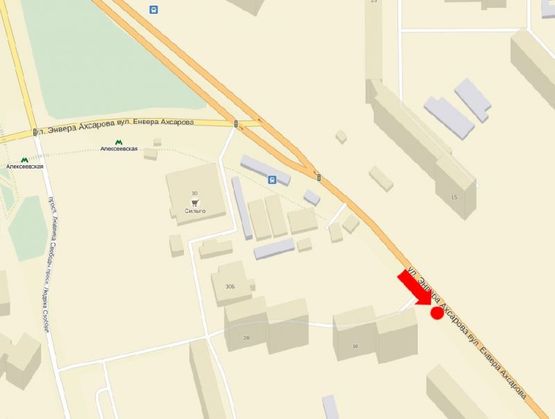 Схема рекламной плоскости по адресу Ахсарова ул., 16, в сторону Науки пр., в центр