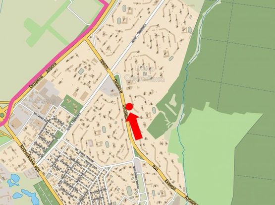 Схема рекламной плоскости по адресу Свободы пр., 40А, в сторону супермаркетов "Сильпо", "Фокстрот", ст. м. "Победа", из центра