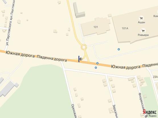 Схема рекламної площини за адресою Одесса - Южный 17+300 А