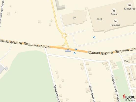 Схема рекламной плоскости по адресу Одесса - Южный 17+350