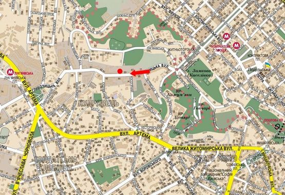 Схема рекламной плоскости по адресу Глубочицкая ул., 53, возле супермаркетов "Фоксторот", "Эльдорадо", в сторону Сечевых Стрельцов ул. (бывш. Артема ул.)